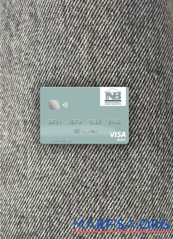 Realistic Saint Kitts and Nevis SKNA Bank visa debit card photolook front example